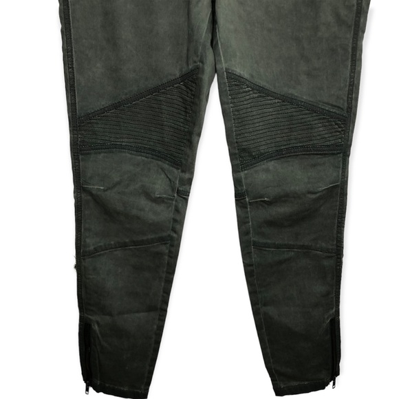 Marrakech x Anthropologie Green Moto Style Pants Ankle Zip Detail - Picture 5 of 13